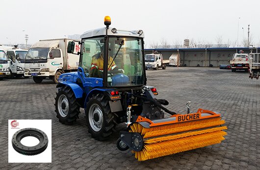 Single-row-ball-external-gear-Slewing-Bearing-for-Italy-BCS-Bucher-Multifunctional-snow-removal-machine-–-environmental-protection-Machinery