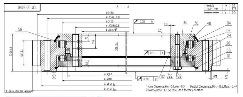 Triple-Row-Slewing-Bearing-Roller-Bearing-for-Ship-Crane-131.50.3150-