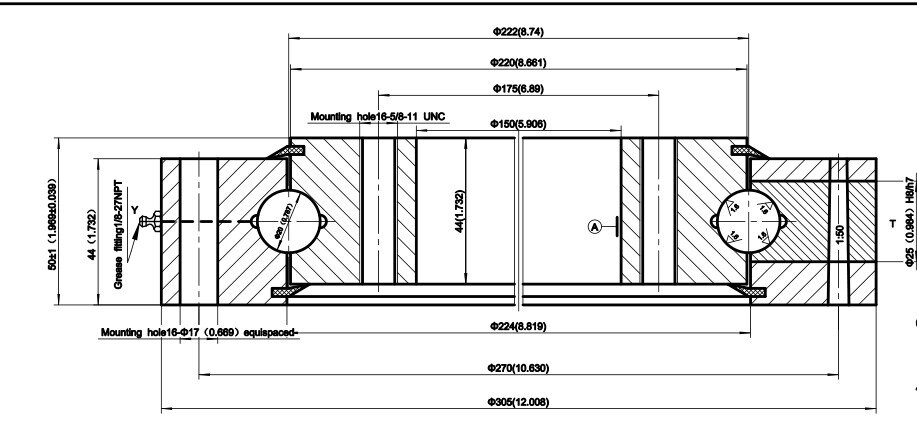 drawing-forFork-lift-trucks-used-small-diameter-selwing-ring-bearing-010.20.222-without-gea