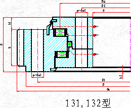 drawing for 131 Three row roller slewing bearing